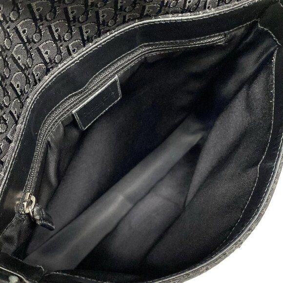 Auth DIOR/ChristianDior Street Chic/Trotter Black Dark Gray Jacquard Leather - Picture 15 of 16